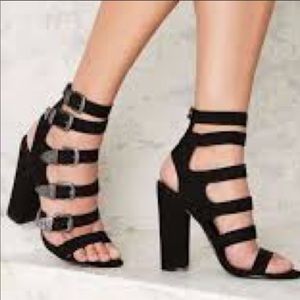 Nasty Gal Full Exposure Suede Heel